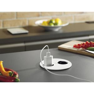 Produktbild für Einbausteckdose Bachmann 931.250 Twist, mit 2 m Kabel, drehbar