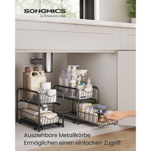 Produktbild für Küchenregal Songmics KCS017B02, schwarz, 2er Set