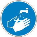 Hinweisschild Abtec ISO 7010 M011, Folie Ø 20 cm, Gebotszeichen, Hände waschen