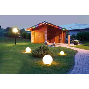 Produktbild für Wegeleuchte Heitronic Boule, weiß, mit Solar