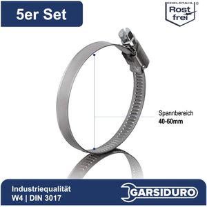 Produktbild für Schlauchschelle GARSIDURO SGS-W4-040060-5, Klasse W4, Set