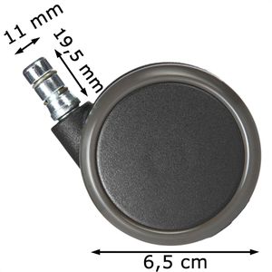 Produktbild für Stuhlrollen hJh-OFFICE ROLO No-Noise, 5 Stück