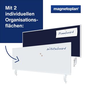 Produktbild für Tischtrennwand Magnetoplan VarioPin, 1116014, dunkelblau