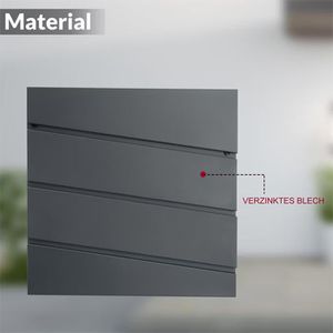 Produktbild für Briefkasten Monzana 108102, anthrazit, aus Stahl