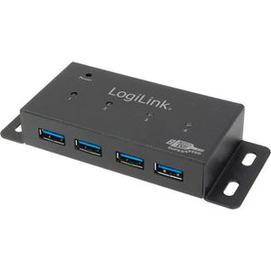 USB-Hub LogiLink UA0149, grau, mit Metallgehäuse