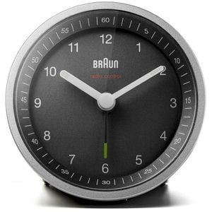 Produktbild für Wecker Braun BC07SB DCF schwarz, silber, analog