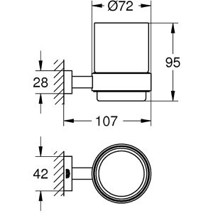 Produktbild für Zahnputzbecher GROHE Essentials Cube, aus satiniertem Glas