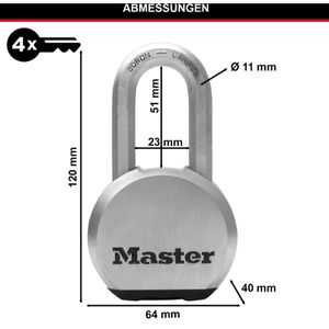 Produktbild für Vorhängeschloss Master-Lock Excell M930EURDLH, 64mm