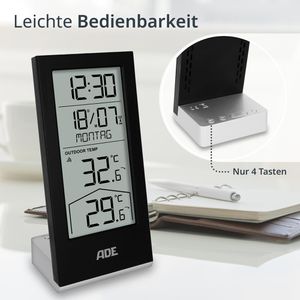 Produktbild für Thermo-Hygrometer ADE WS2324, digital, schwarz
