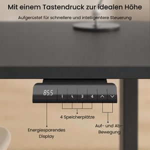 Produktbild für Schreibtisch FlexiSpot E1S Pro, schwarz / grau