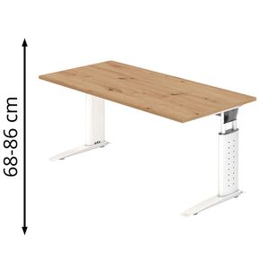 Schreibtisch Hammerbacher U-Serie, asteiche / weiß