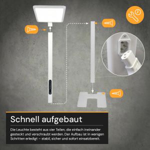 Produktbild für Stehlampe Enovalite ELED700112, LED, weiß, 199 cm