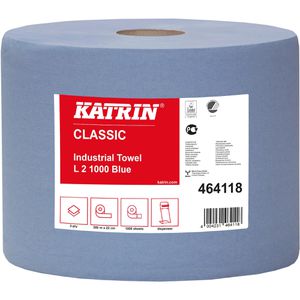 Produktbild für Putztuchrolle Katrin Classic L 2, 464118, aus Zellstoff, blau
