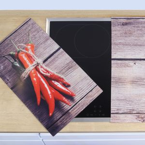 Produktbild für Herdabdeckplatte Böttcher-AG mit Chilimotiv, aus Glas