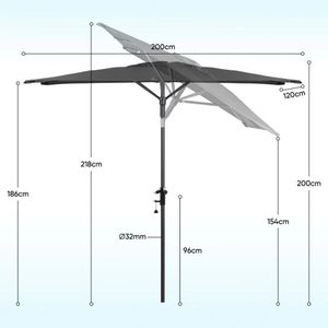 Produktbild für Sonnenschirm Sekey UB158, rechteckig