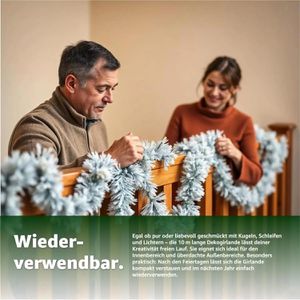 Produktbild für Weihnachtsgirlande TK-Gruppe 598248, weiß, für innen und außen