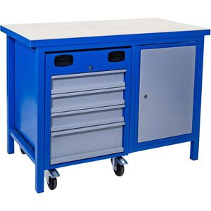 Werkbank Güde P 1200 SLT Multi, 40932, blau, mit Rollen