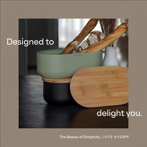 Produktbild für Brotkasten LARS-NYSØM Aegte Sage Green, Metall / Bambus