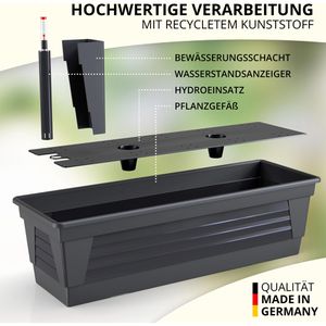 Produktbild für Blumenkasten Plastard Milano 80, anthrazit