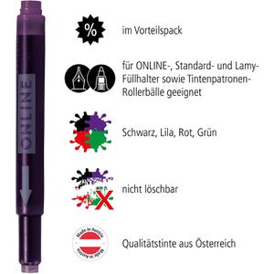 Produktbild für Füllerpatronen Online 17028 Kombipatrone, sortiert