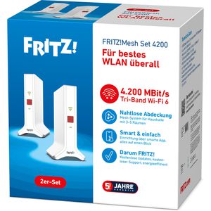 Produktbild für WLAN-Repeater AVM FRITZ!Mesh Set 4200, 20003108, 2er Set