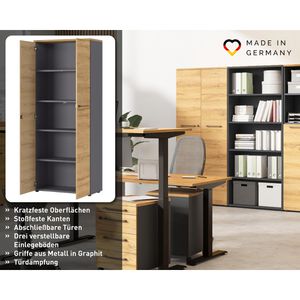 Produktbild für Schreibtisch Germania Agenda, 7907-582, eiche / schwarz