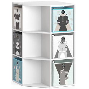 Bücherregal Vicco Luigi, weiß, mit 6 Faltboxen