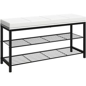 Schuhbank VCM Taliro, schwarz / weiß, aus Metall