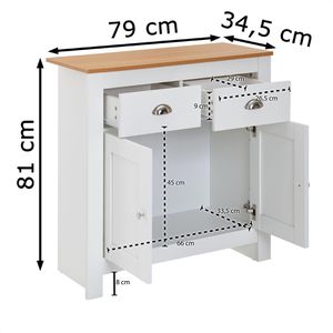 Produktbild für Kommode Wohnling WL6.387, eiche / weiß