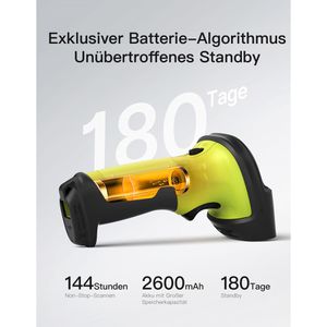 Produktbild für Barcode-Scanner Inateck BCST-72_green, kabellos