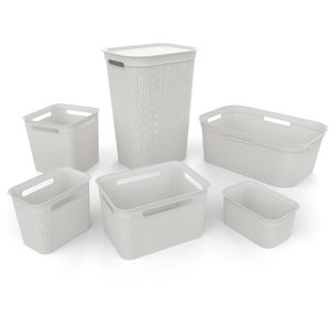 Produktbild für Wäschekorb Rotho Brisen, weiß, mit Deckel