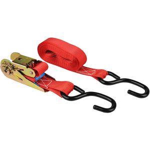 Produktbild für Spanngurt LAS 10317, rot, mit Haken &amp; Ratsche