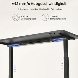 Produktbild für Schreibtisch FlexiSpot E7B 2026, schwarz / schwarz
