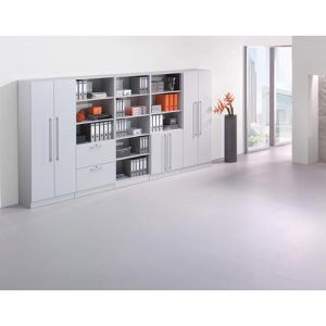 Produktbild für Kombischrank Hammerbacher H-Serie, lichtgrau