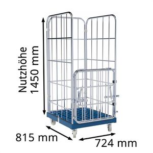 Produktbild für Rollbehälter HMH mit Klapptür, Nutzhöhe 1450mm