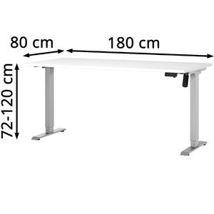 Produktbild für Schreibtisch Germania Profi 3.0, 8025-639, weiß / silber
