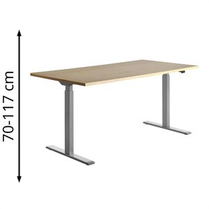 Schreibtisch Topstar E-Table, ahorn / silber