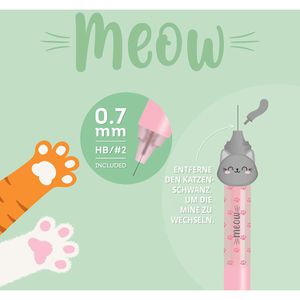 Produktbild für Druckbleistift Legami Meow, rosa-transparent, Kunststoff