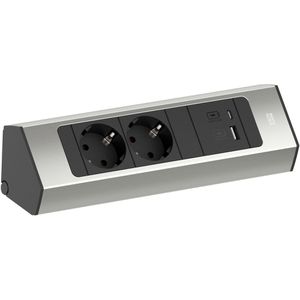 Tischsteckdose Bachmann Casia 2, mit 2 m Schuko Kabel