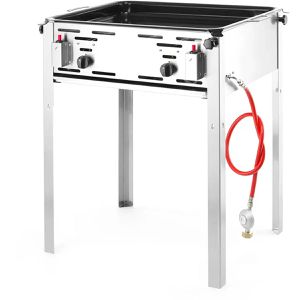 Produktbild für Gasgrill Hendi Grill-Master Maxi, 154717, silber, 2 Brenner