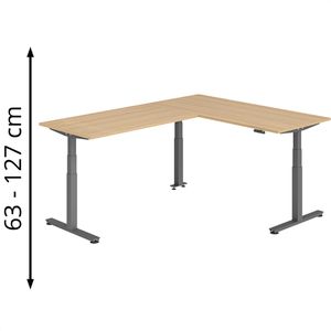 Schreibtisch Hammerbacher XDSMW, eiche / graphit