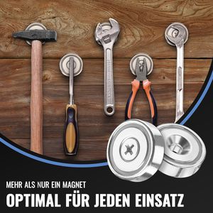 Produktbild für Magnete Poppstar Topfmagnet N35, silber, Neodym Magnet
