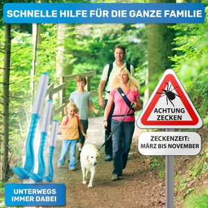 Produktbild für Zeckenhaken BluePet Tick Remover Premium, blau, 3er Set