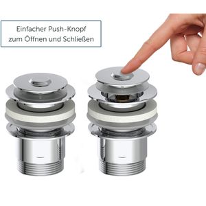 Produktbild für Ablaufgarnitur Kirchhoff Pop Up Ventil, aus Messing