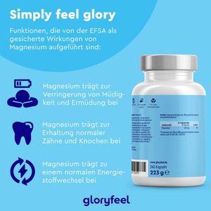 Produktbild für Magnesium gloryfeel Bisglycinat, 240 Kapseln