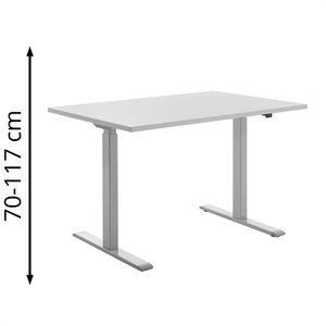 Produktbild für Schreibtisch Topstar E-Table, lichtgrau / silber