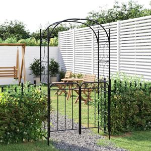 Produktbild für Rosenbogen vidaXL 319352, schwarz, mit Tür