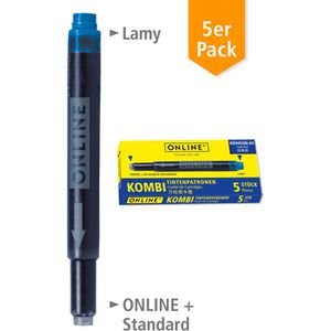 Produktbild für Füllerpatronen Online 17036 Kombipatrone, blau