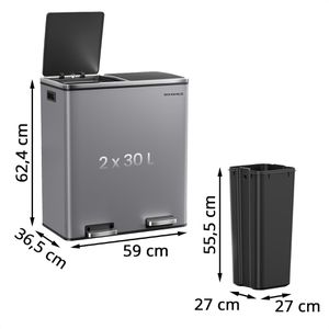 Produktbild für Mülleimer Songmics LTB060G01, schiefergrau