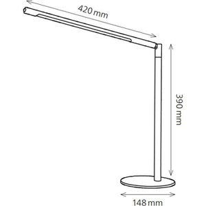 Produktbild für Schreibtischlampe Hansa Aura, silber, LED, dimmbar